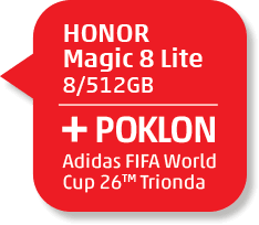 HONOR Magic 8 Lite 8/512GB + POKLON: Adidas FIFA World Cup 26 Trionda
