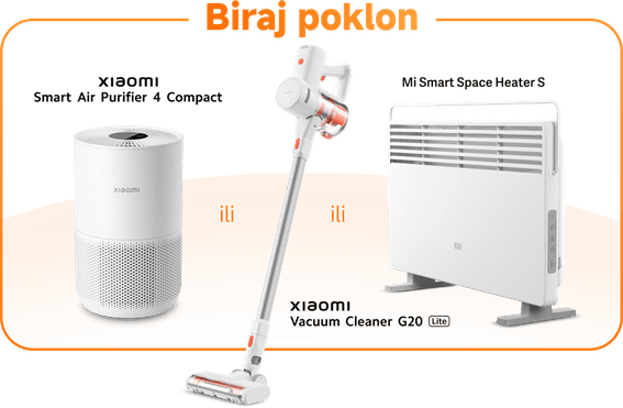 Biraj poklon: Smart Air Purifier 4 Compact, Vacuum Cleaner G20 Lite ili Mi Smart Space Heater S