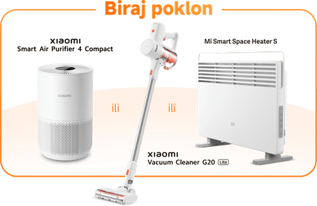 Biraj poklon: Smart Air Purifier 4 Compact, Vacuum Cleaner G20 Lite ili Mi Smart Space Heater S