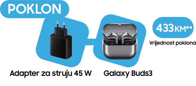 Adapter za struju 45W + Galaxy Buds3