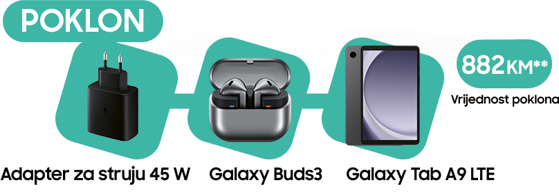 Adapter za struju 45W, Galaxy Buds3 i Galaxy Tab A9 LTE