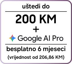 Ušteda do 200 KM uz Google AI Pro besplatno 6 mjeseci (vrijednost od 206,86 KM)
