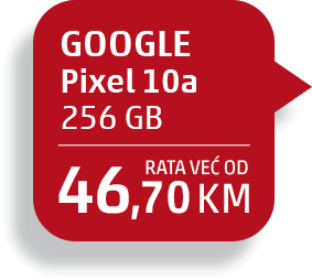 Google Pixel 10a 256 GB — rata već od 46,70 KM