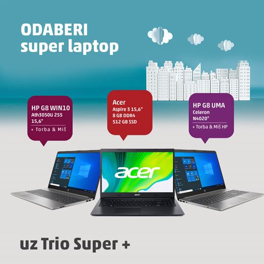 Laptopi uz TRIO Super +